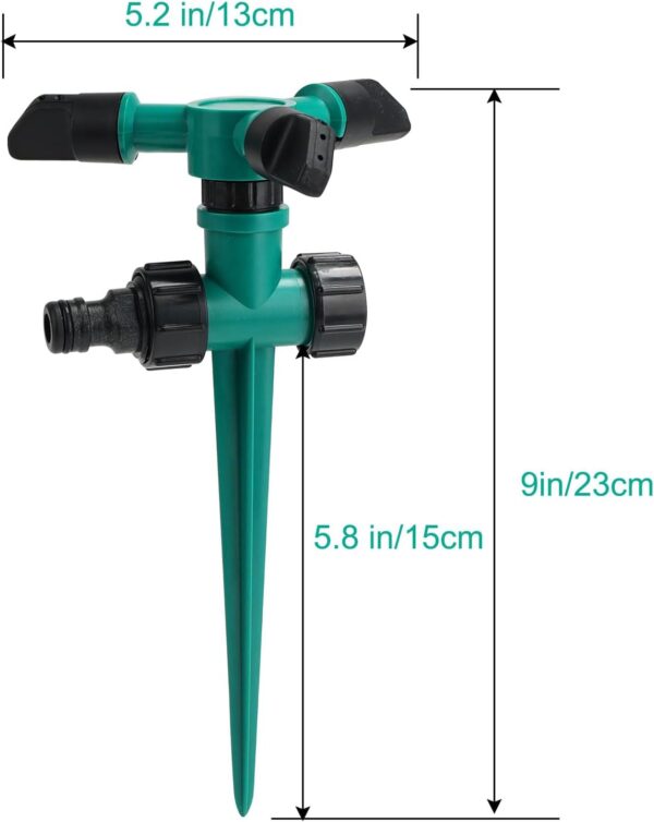 Sprinklers for Yard, 360Rotating Lawn Sprinkler, Sprinklers for Yard Large Area, Lawn Sprinklers, Powerful and Even Watering for Lawns and Gardens(Green) FCZMO - Image 2