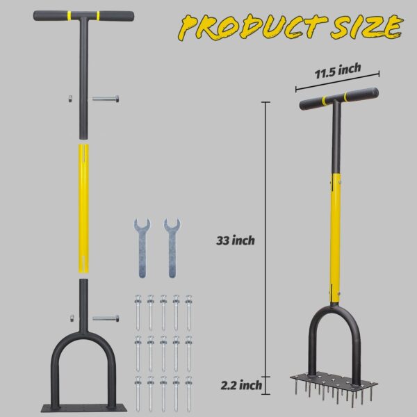 Spike Lawn Air Aerator - Grass Aerator Lawn Tool with Spare Spikes, Pre-Assembled Grass Aerator Tools for Yard, Lawn Aeration, Garden Tool - Image 3