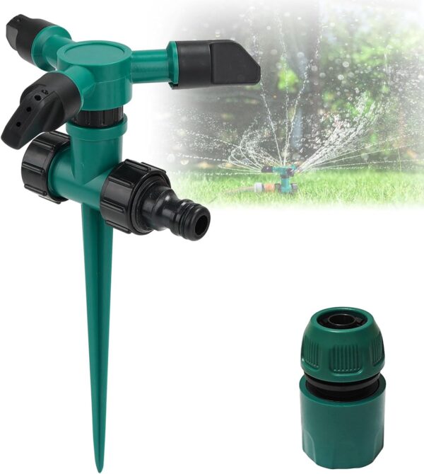 Sprinklers for Yard, 360Rotating Lawn Sprinkler, Sprinklers for Yard Large Area, Lawn Sprinklers, Powerful and Even Watering for Lawns and Gardens(Green) FCZMO