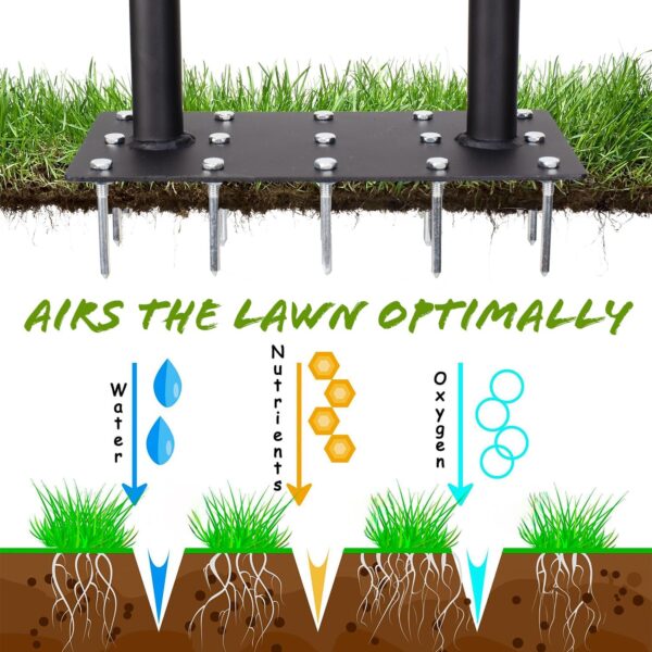 Spike Lawn Air Aerator - Grass Aerator Lawn Tool with Spare Spikes, Pre-Assembled Grass Aerator Tools for Yard, Lawn Aeration, Garden Tool - Image 6