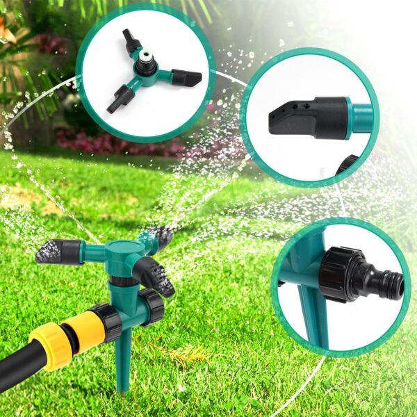 Sprinklers for Yard, 360Rotating Lawn Sprinkler, Sprinklers for Yard Large Area, Lawn Sprinklers, Powerful and Even Watering for Lawns and Gardens(Green) FCZMO - Image 3